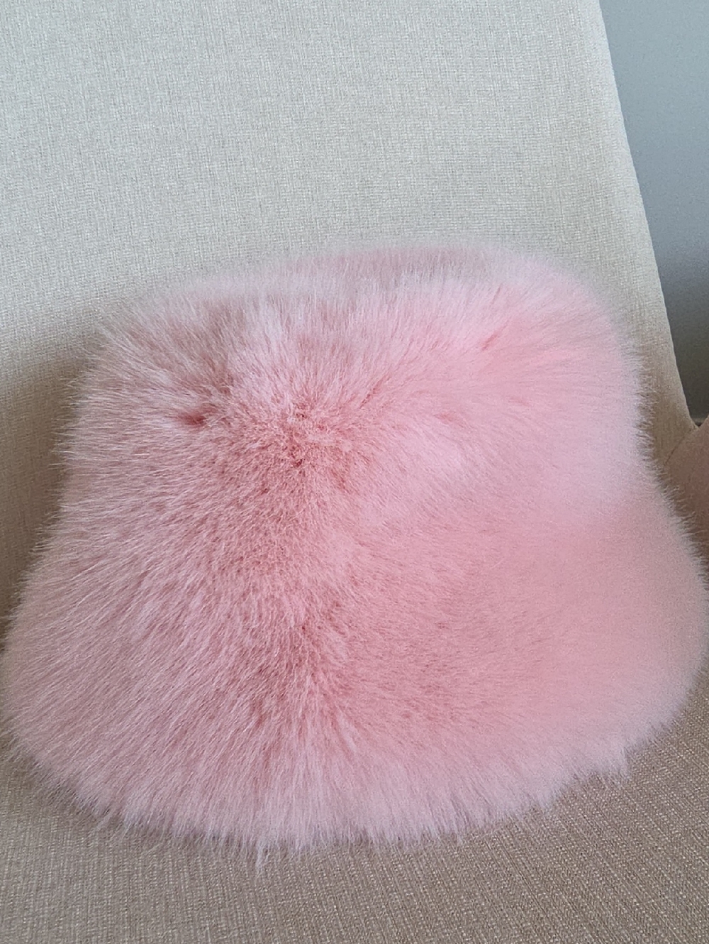 jocelyn Pink Faux Fur Bucket Hat